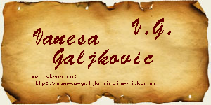 Vanesa Galjković vizit kartica